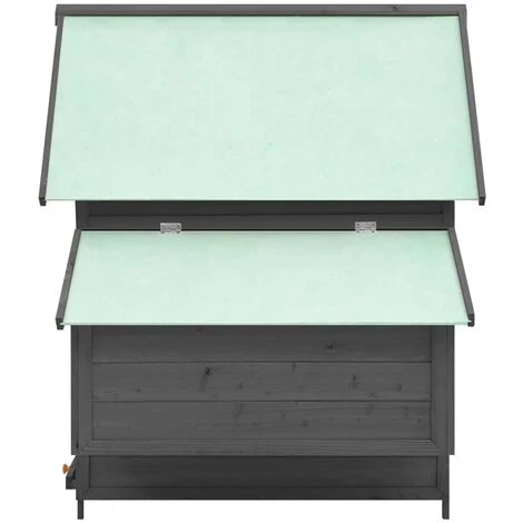VidaXL Poulailler Gris Et Blanc 152x96x110 Cm Bois De Sapin Massif - Gris – Image 4