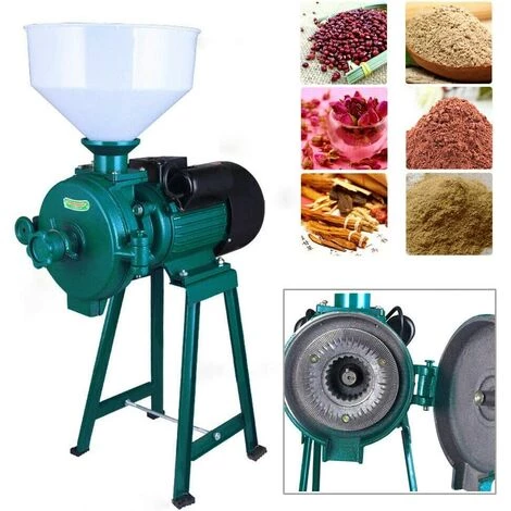 GOJOY Broyeur à Céréales électrique 1500 W 220 V, Moulin D'alimentation électrique Broyeur à Céréales Sèches Fraiseuse à Riz à Grain De Maïs 1400r / Min – Image 2