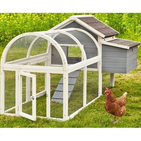 BB-LOISIR Poulailler En Bois Pour Jardin Extérieure Cage Canard Avec Nichoir Cm Modèle: 160 Grand Bonheur 189x100x110 Cm – Image 3