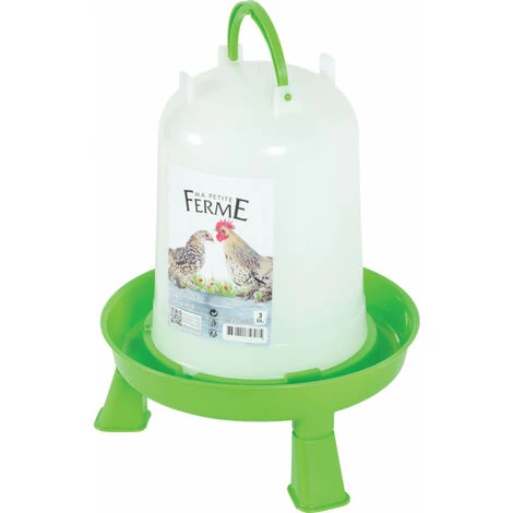 Abreuvoir En Plastique Avec Pieds Capacité 3 Litres Basse Cour - Animallparadise - Vert – Image 2
