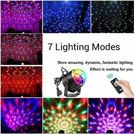 BEICHEN Lampe De Scène Petite Boule Magique LED Avec Télécommande USB Lumière Scène Rotative 7 Colorées Soirée Party Disco DJ â Image 2