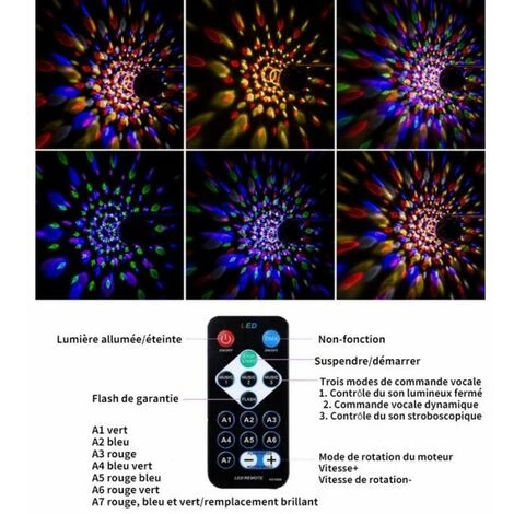 BEICHEN Lampe De Scène Petite Boule Magique LED Avec Télécommande USB Lumière Scène Rotative 7 Colorées Soirée Party Disco DJ â Image 3