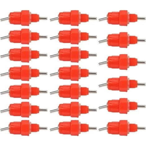 REGALI 20pcs Tetine Abreuvoir Poules Tetine Automatique Pour Poule Volaille Poulet Canard Distributeur D'eau Le Style Vis à Vis élevage Alimentation Du Bétail Abreuver équipement Rouge â Image 5