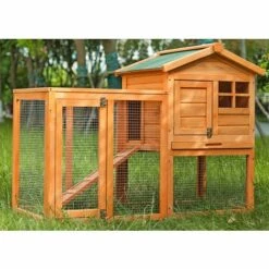 PECUTE Poulailler 118 X 54 X 92 Cm, Grande Maison En Bois Avec Nichoir Avec Support De Couvercle, Imprégné Résistant Aux Intempéries