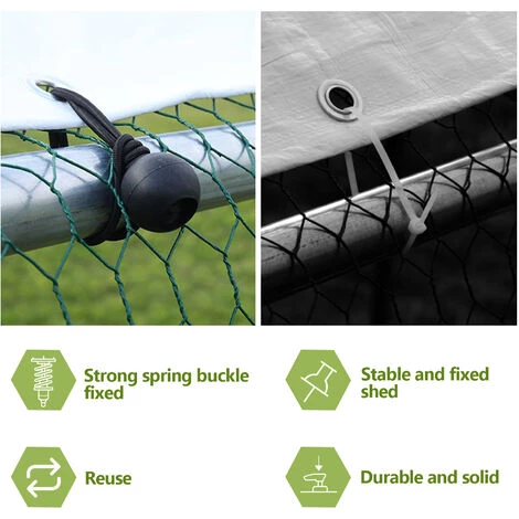 SWANEW Enclos Pour Poulailler 6m² En Acier Galvanisé Toit Imperméable Et Anti UV 3x2m 6 M² - Argent – Image 4