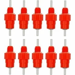 REGALI Lot De 10 D'eau Pour Poulet En Forme De Cailles - En Acier Inoxydable - Rouge