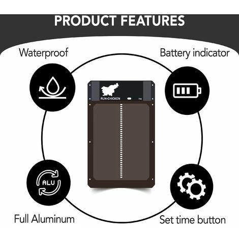 BENOBBY KIDS Porte Automatique De Poulailler, Porte En Plastique, Détection De Lumière, Minuterie D'ouverture Différée Du Soir Et Du Matin, 11 – Image 3