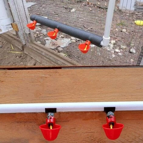 HEGUYEY 16Pcs Abreuvoir Poulet Abreuvoir Automatique Poule, Abreuvoir Mamelons D'eau De Volaille, Montage Latéral Horizontal Lot De Distributeur D'eau Potable Pour Oiseau Canard Poulet – Image 2