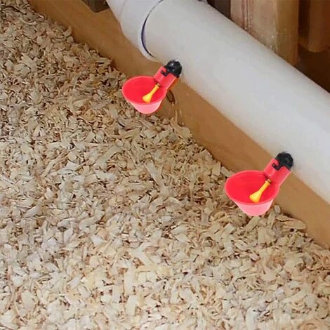 HEGUYEY 16Pcs Abreuvoir Poulet Abreuvoir Automatique Poule, Abreuvoir Mamelons D'eau De Volaille, Montage Latéral Horizontal Lot De Distributeur D'eau Potable Pour Oiseau Canard Poulet – Image 4