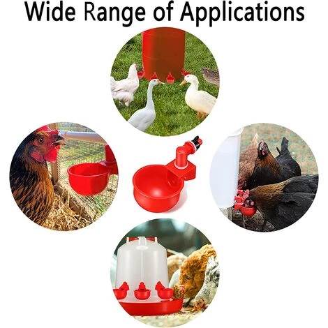 IRISFR Abreuvoir Poules, Volaille Automatique Abreuvoir, Abreuvoirs Automatiques De Poulet, Outil D'Abreuvement Pour Volaille, Convient Aux Oiseaux 10.5*4*6.5cm (Rouge) 4 Pcs,Lilaris â Image 5