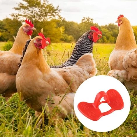 REGALOS 50 Pcs Lunettes De Poulet, Pas De Lunettes De Poulet à Boulonner, Les Lunettes Anti-picage Des Poulets équipement Agricole Rouge â Image 2