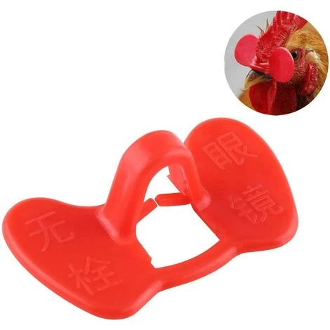 REGALOS 50 Pcs Lunettes De Poulet, Pas De Lunettes De Poulet à Boulonner, Les Lunettes Anti-picage Des Poulets équipement Agricole Rouge â Image 4