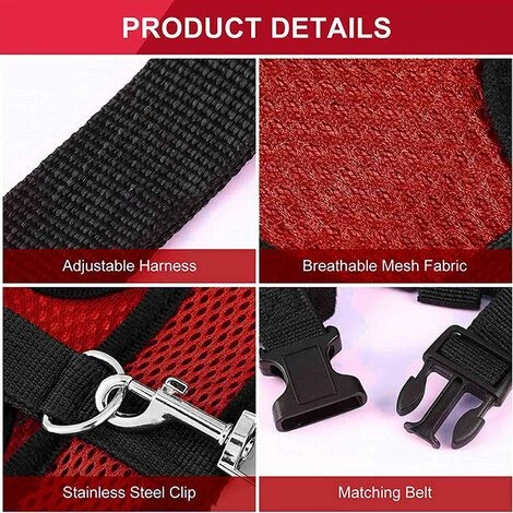 REGALI Sangles De Harnais De Poulet Réglables Tablier De Poule Débardeur Confortable Et Respirant Pour Poulet, Canard Ou Oie (rouge S) – Image 5