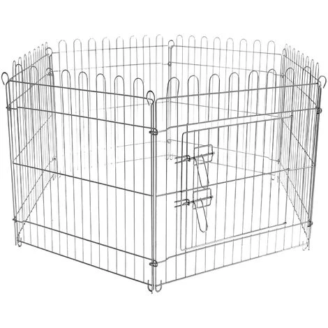 WILTEC Parc Pour Chiens Enclos Pour Chiots 6 Pièces 70x91 Cm Par élément Cage Pour Animaux Domestiques