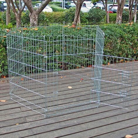 WILTEC Parc Pour Chiens Enclos Pour Chiots 6 Pièces 70x91 Cm Par élément Cage Pour Animaux Domestiques – Image 3