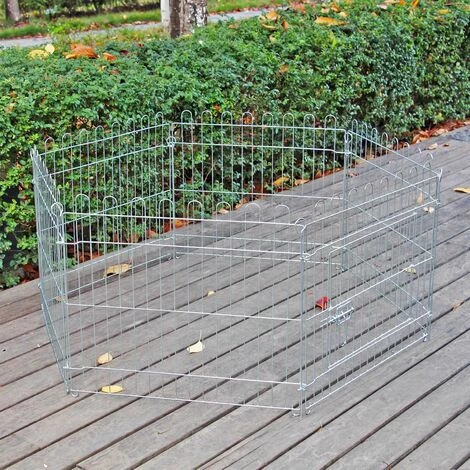 WILTEC Parc Pour Chiens Enclos Pour Chiots 6 Pièces 70x60 Cm Par élément Cage Pour Animaux Domestiques – Image 3