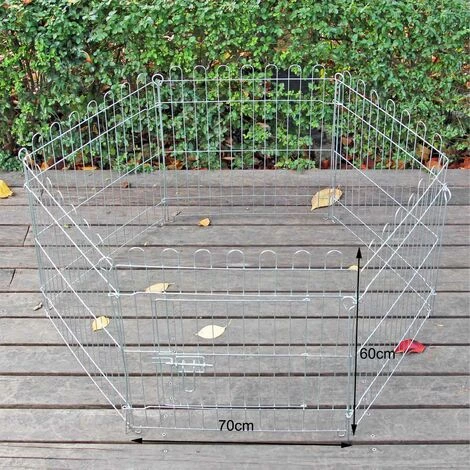 WILTEC Parc Pour Chiens Enclos Pour Chiots 6 Pièces 70x60 Cm Par élément Cage Pour Animaux Domestiques – Image 4