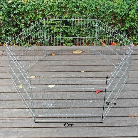 WILTEC Parc Pour Chiens Enclos Pour Chiots 6 Pièces 60x60 Cm Par élément Cage Pour Animaux Domestiques – Image 4