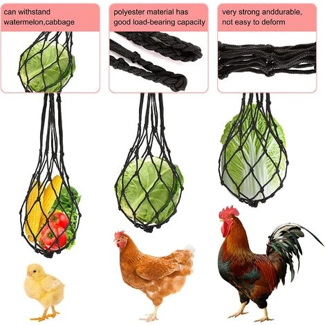BAICCCF Accessoire Poulailler Lot De 4 Jouets De Poulet Pour Accessoires De Poulailler, Balançoire De Poulet, Xylophone, Mangeoire à Suspendre Pour Légumes, étagère à Fruits De Poulet Pour Coq De Volaille, Grand Oiseau, Perroquet, Cadeau De Divertissement. â Image 5