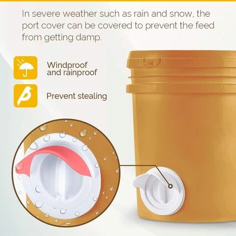 BAICCCF Accessoire Poulailler Mangeoire à Poulet, No Waste Volaille Feeder-Automatic Gravity Feeder Kit With 6 Ports And 1 Hole Saw, Rain Proof And Insect Proof, Durable And Pratique, For Barrels, Boxes, Auges. – Image 4