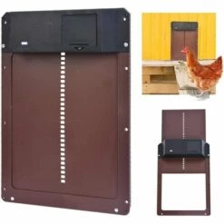 SLBRILLèRE Nouveau Porte Poulailler Automatique Etanche Avec Capteur De Lumière Porte De Poulailler Automatique à Induction à Pile,résistante Aux Prédateurs Facile à Installer