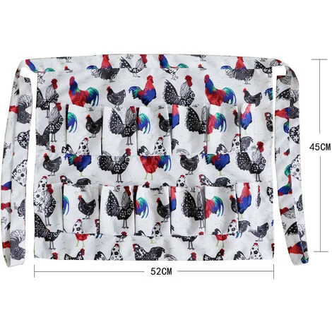 SLBRILLèRE Tablier De Collecte D'œufs - 14 Poches - Impression De Coq - Pour Poulailler - Accessoires De Maison - Pour Maison De Ferme, Cuisine, De Travail – Image 3