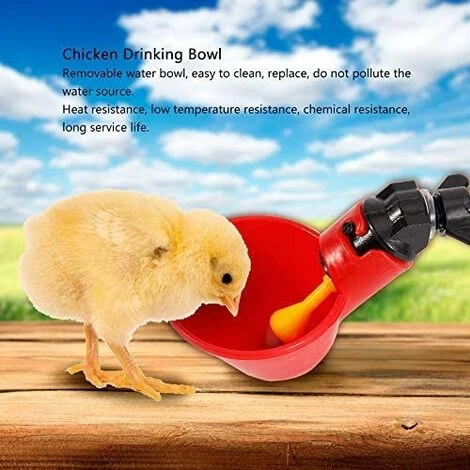 CARILLONSàVENT 5 Pcs En Abreuvoir Poules, Tasses Automatiques Automatique Chicken Acier Inoxydable Eau Côté Horizontal Mamelons Poulet Volaille Lapin Buveur Abreuvoir Nipple (Bol à Eau à Vis Fixe) Carivent – Image 5