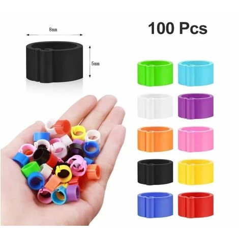 EAUDACè 100pcs Plastique Anneau De Jambe De Pigeon Poule Pigeon Identifier Anneaux De Colombe Pour Perroquet Caille Pinson Canari éclos Volailles Pied Anneaux Poussins Canard Clips – Image 2