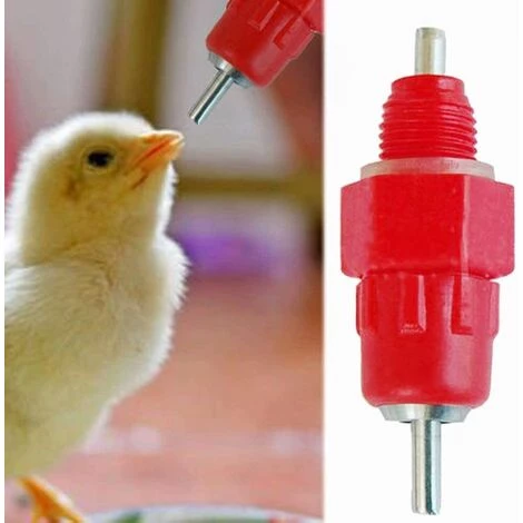 10 Morceaux De Sucette D'eau Mangeoire De Poulet Fournitures De Volaille Style De Vis De Poule 56Vingt – Image 2