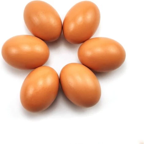 Faux Oeufs De Poule Lot De 6 Faux œufs En Bois Pour Aider à Pondre Des Poules - Outil Agricole - Mannequin De Nid De Volaille 56Vingt