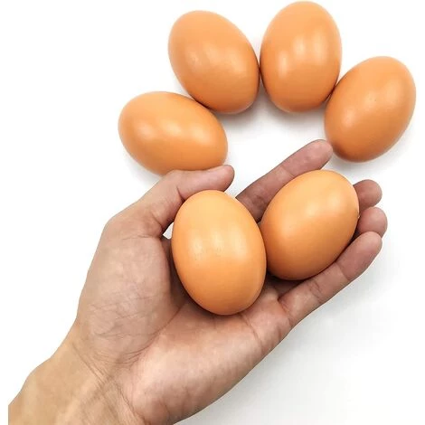 Faux Oeufs De Poule Lot De 6 Faux œufs En Bois Pour Aider à Pondre Des Poules - Outil Agricole - Mannequin De Nid De Volaille 56Vingt – Image 3