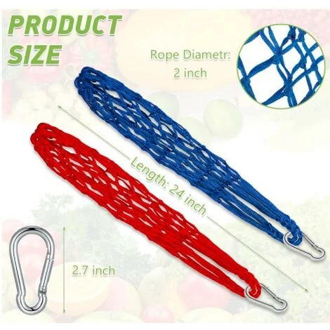 SLBRILLèRE Lot De 2 Sacs à Cordes Pour Poulet Et Légumes - Support Pour Fruits De Volaille - Mangeoire à Chou - Outil D'alimentation - Xylophone - Jouet Pour Poules Et Poules â Image 3