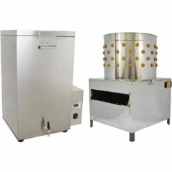 Combo Echaudoir & Plumeuse à Volaille 60cm KuKoo - Argent