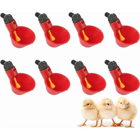 BENOBBY KIDS Abreuvoir à Volaille, 8 Pièces Gobelets Automatiques Pour Poulet, Mangeoire à Pigeon, Convient Aux Poulaillers, Canards, Dindes, Poules, Coqs, Fournitures Pour Animaux De Ferme