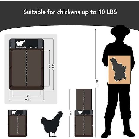 WIAN Porte Pour Animaux De Compagnie Lumière Induction Porte Automatique De Poulailler Porte De Poulailler Porte Pour Animaux De Compagnie Maison Simple Et Confortable – Image 4