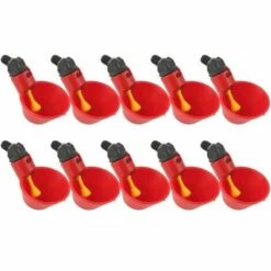 OUSUDELA 10 PCS Abreuvoir Poules Abreuvoir à Poulet En Plastique Automatique Abreuvoir à Volaille Kit Distributeur D'eau Potable Bols Systèmes D'alimentation En Eau Pour Cailles D'oiseaux Pigeon Poulet