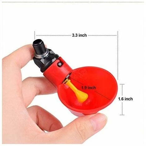 Animalerie Distributeurs D'eau Automatique Pour Poulet Canard Volaille - Automatique De L'eau Potable Tasses Bird Coop Feed Volaille Poulet Volailles Abreuvoir D'eau Potable Tasses (12 Pcs) LangRay – Image 5