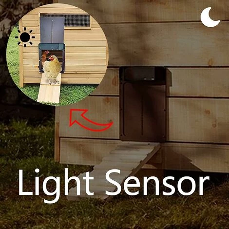 DONTODENT 2022new Porte De Poulailler Automatique Porte De Poulailler à Détection De Lumière Pleine Porte De Poulailler Porte De Poulailler Multi-modes Porte De Poulet Automatique – Image 2