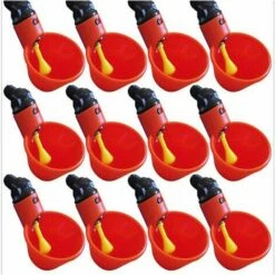LLOVE Breuvoir De Poulet, 12 PCS Automatique Pour Poulailler Distributeurs D'eau Automatique Pour Poulet Canard Volaille Eau Potable Tasses Abreuvoir Mangeoire Pour Bétail Poule