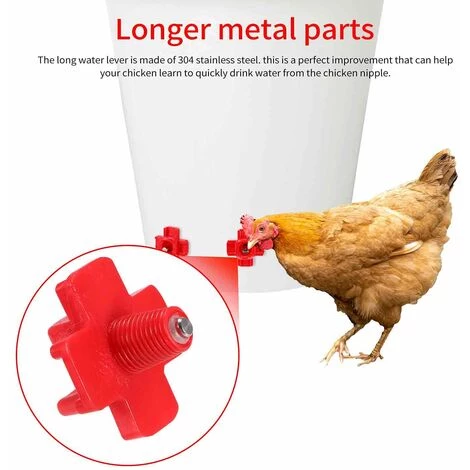 OUSUDELA Tétine à Eau De Volaille, Abreuvoir Automatique Pour Tétine De Poulet Avec Montage Latéral Horizontal, Abreuvoir Pour Poulets Deau, Lot De 12 – Image 4