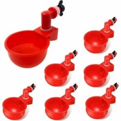 QERSTA 6pcs Automatiques Supplies Abreuvoir Poules Tasses à Bol Bol En Plastique, Volailles Distributeurs D'eau Automatique De L'eau Potable Tasses Pour Poussins Cailles Canards Bird