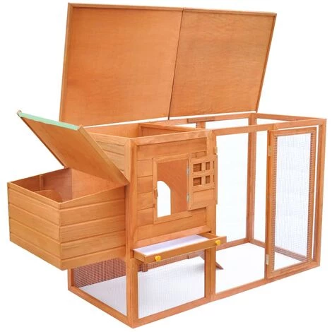 VidaXL Poulailler D'extérieur Avec 1 Nichoir Bois - Brun – Image 3