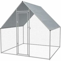 VidaXL Cage Extérieure Pour Poulets Acier Galvanisé 2 X 2 X 1,92 M - Argent